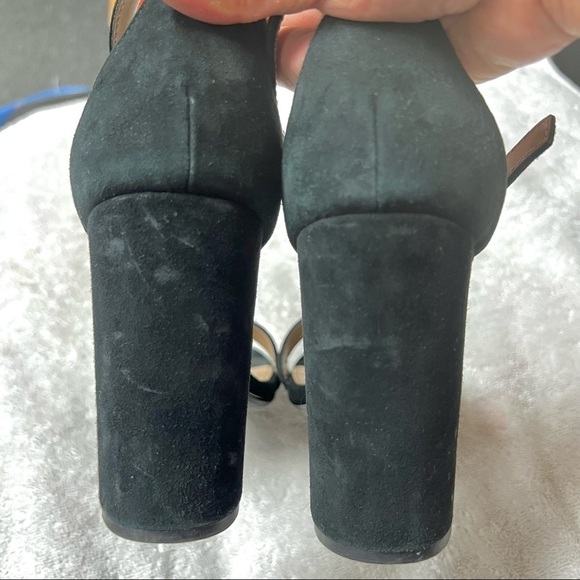 STEVE MADDEN CARRSON black ankle traps sandal pumps womens size 8 - Picture 7 of 9